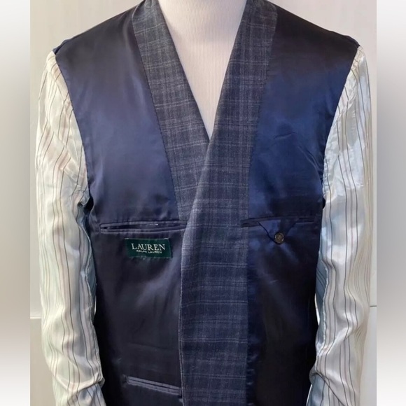 Ralph Lauren Blue Sport Coat with Windowpane Pattern - Picture 11 of 11